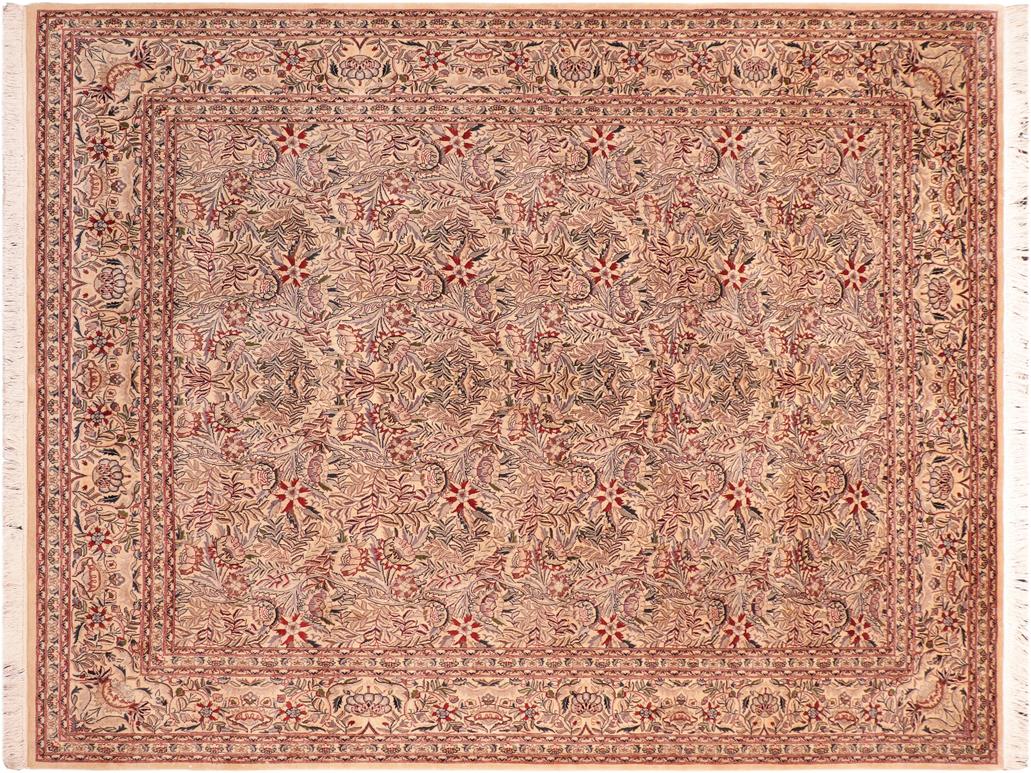 handmade Traditional Nagi Beige Red Hand Knotted RECTANGLE 100% WOOL area rug 8x11