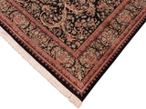 handmade Traditional Tamour Black Beige Hand Knotted RECTANGLE 100% WOOL area rug 8x10