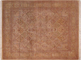 Gulab Pak Persian Veda Gold/Green Wool Rug - 8'2'' x 9'11''