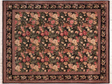 David Pak Persian Marilynn Black/Green Wool Rug - 8'1'' x 10'1''