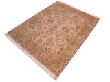 handmade Traditional Lahore Taupe Brown Hand Knotted RECTANGLE 100% WOOL area rug 8x10