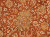 handmade Traditional Lahore Rust Tan Hand Knotted RECTANGLE 100% WOOL area rug 8x10