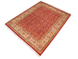 handmade Traditional Regular Red Beige Hand Knotted RECTANGLE 100% WOOL area rug 8x10