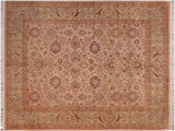 Pak Persian Zella Taupe/Green Wool Rug - 7'11'' x 9'11''