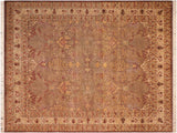 handmade Traditional New Wahid Brown Beige Hand Knotted RECTANGLE 100% WOOL area rug 8x11
