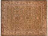 handmade Traditional Regular Green Beige Hand Knotted RECTANGLE 100% WOOL area rug 8x10