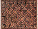 handmade Traditional Bakhtair Black Brown Hand Knotted RECTANGLE 100% WOOL area rug 8x10