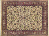 Dabir Pak Persian Phillis Ivory/Aubergine Wool Rug - 9'2'' x 12'8''