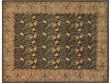 handmade Traditional Dafodils Black Taupe Hand Knotted RECTANGLE 100% WOOL area rug 9x12