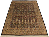 handmade Traditional Mujahid Black Taupe Hand Knotted RECTANGLE 100% WOOL area rug 9x12