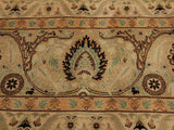 handmade Traditional New Asif Beige Green Hand Knotted RECTANGLE 100% WOOL area rug 9x12