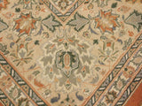 handmade Transitional Lahore Rust Beige Hand Knotted RECTANGLE 100% WOOL area rug 9x12