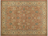 handmade Transitional Lahore Rust Beige Hand Knotted RECTANGLE 100% WOOL area rug 9x12