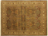 handmade Transitional New Wahid Brown Ivory Hand Knotted RECTANGLE 100% WOOL area rug 9x12