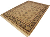 handmade Traditional New Mubashe Beige Black Hand Knotted RECTANGLE 100% WOOL area rug 9x13