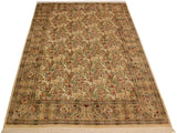 handmade Traditional Savonarrie Beige Green Hand Knotted RECTANGLE 100% WOOL area rug 9x13