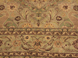 handmade Transitional Agra #2 Taupe Green Hand Knotted RECTANGLE 100% WOOL area rug 9x12