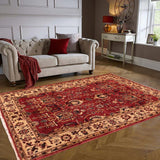 handmade Traditional Kafkaz Chobi Ziegler Red Ivory Hand Knotted RECTANGLE 100% WOOL area rug 5 x 6