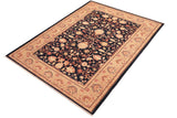 handmade Traditional Kafkaz Chobi Ziegler Blue Tan Hand Knotted RECTANGLE 100% WOOL area rug 5 x 7