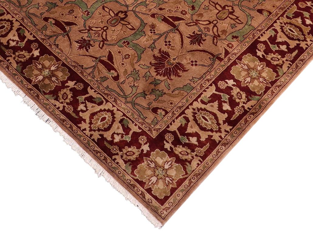 handmade Traditional  Lt. Brown Drk. Red Hand Knotted RECTANGLE 100% WOOL area rug 5x7