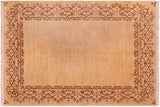 Contemporary Ziegler Nakia Beige Brown Hand-Knotted Wool Rug - 4'11'' x 7'2''