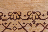 Handmade Kafakz Chobi Ziegler Modern Contemporary Tan Brown Hand Knotted Rectangel Hand Knotted 100% Vegetable Dyed wool area rug 5 x 7
