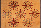 handmade Transitional Kafkaz Chobi Ziegler Tan Red Hand Knotted RECTANGLE 100% WOOL area rug 5 x 7