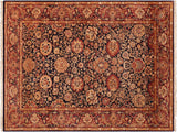 handmade Traditional Anmol Agra Blue Red Hand Knotted RECTANGLE 100% WOOL area rug 5x7