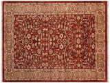 handmade Traditional Lahore Rust Tan Hand Knotted RECTANGLE 100% WOOL area rug 5x7