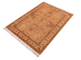 handmade Transitional New Wahid Gold Beige Hand Knotted RECTANGLE 100% WOOL area rug 5x7
