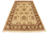 handmade Traditional Kafkaz Chobi Ziegler Ivory Brown Hand Knotted RECTANGLE 100% WOOL area rug 5 x 7