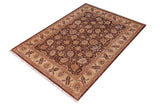 handmade Traditional Kafkaz Chobi Ziegler Brown Tan Hand Knotted RECTANGLE 100% WOOL area rug 5 x 7