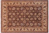 Shabby Chic Ziegler Kandra Brown Tan Hand-Knotted Wool Rug - 4'11'' x 6'11''