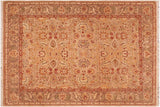 Classic Ziegler Tonja Tan Brown Hand-Knotted Wool Rug - 5'6'' x 6'7''
