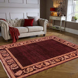 handmade Modern Gabbeh Maroon Beige Hand Knotted Rectangel Hand Knotted 100% Vegetable Dyed wool area rug 5 x 7