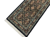 handmade Traditional Tabriz Black Pink Hand Knotted RUNNER 100% WOOL area rug 3x10