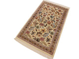 handmade Traditional Gulberg Ivory Pink Hand Knotted RECTANGLE 100% WOOL area rug 3x5
