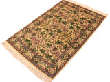 handmade Traditional Imran Beige Green Hand Knotted RECTANGLE 100% WOOL area rug 3x5