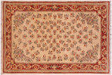 Shabby Chic Ziegler Richelle Ivory Red Hand-Knotted Wool Rug - 3'1'' x 5'2''