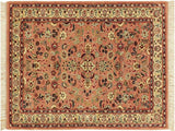 handmade Traditional Abasi Afsha Pink Beige Hand Knotted RECTANGLE 100% WOOL area rug 2x4