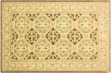 Shabby Chic Ziegler Carleen Brown Green Hand-Knotted Wool Rug - 4'2'' x 6'8''