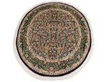 handmade Traditional Imran Black Green Hand Knotted ROUND 100% WOOL area rug 8x8