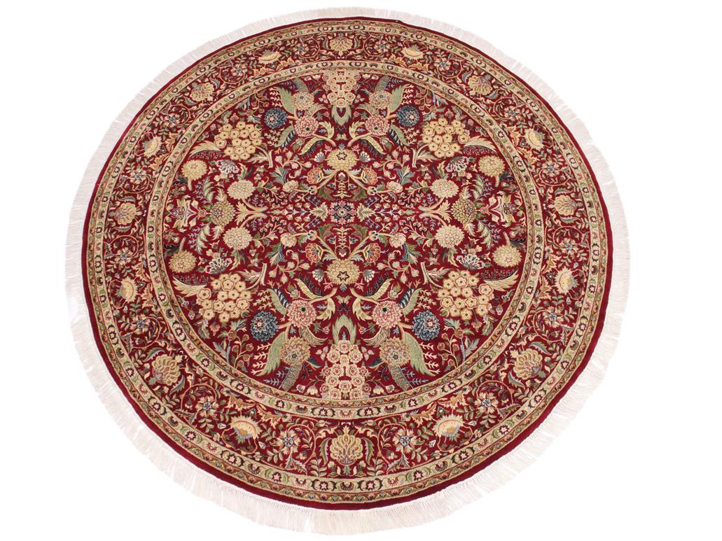 handmade Traditional Nagi Red Pink Hand Knotted ROUND 100% WOOL area rug 8x8