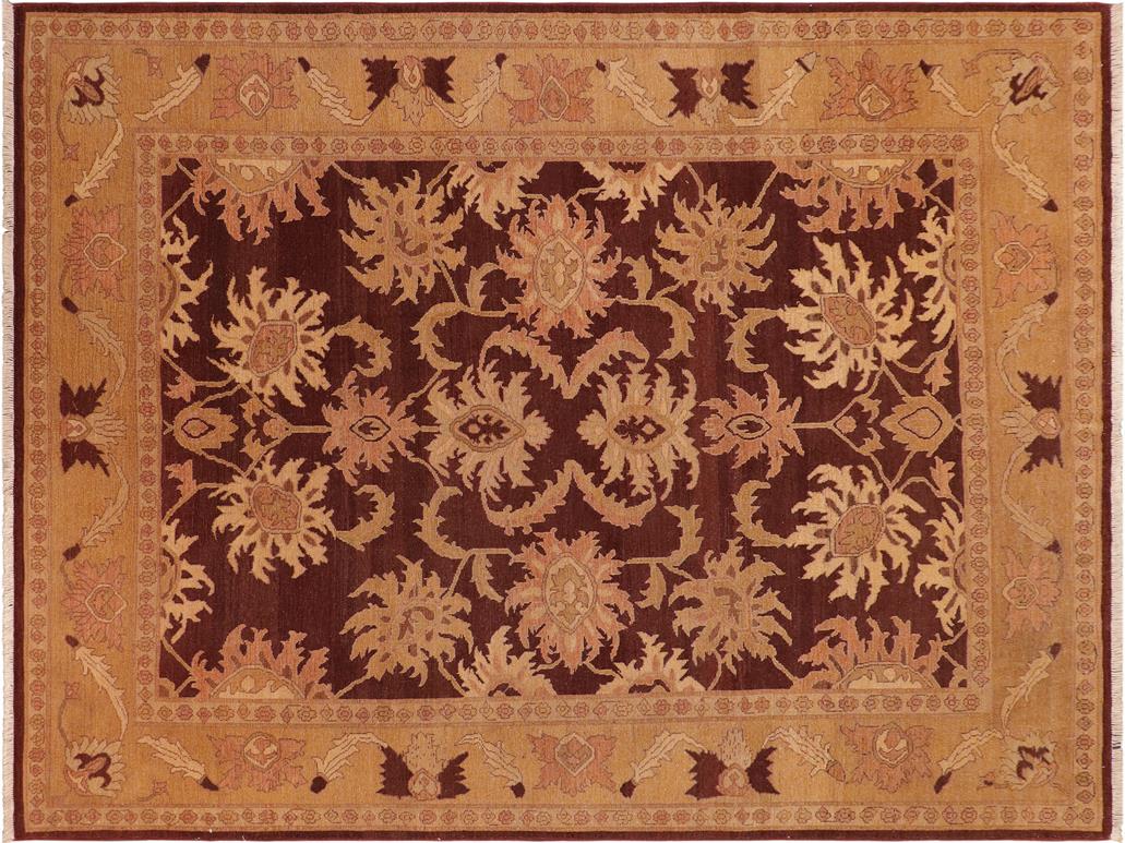 handmade Transitional Antique Red Gold Hand Knotted RECTANGLE 100% WOOL area rug 8x10