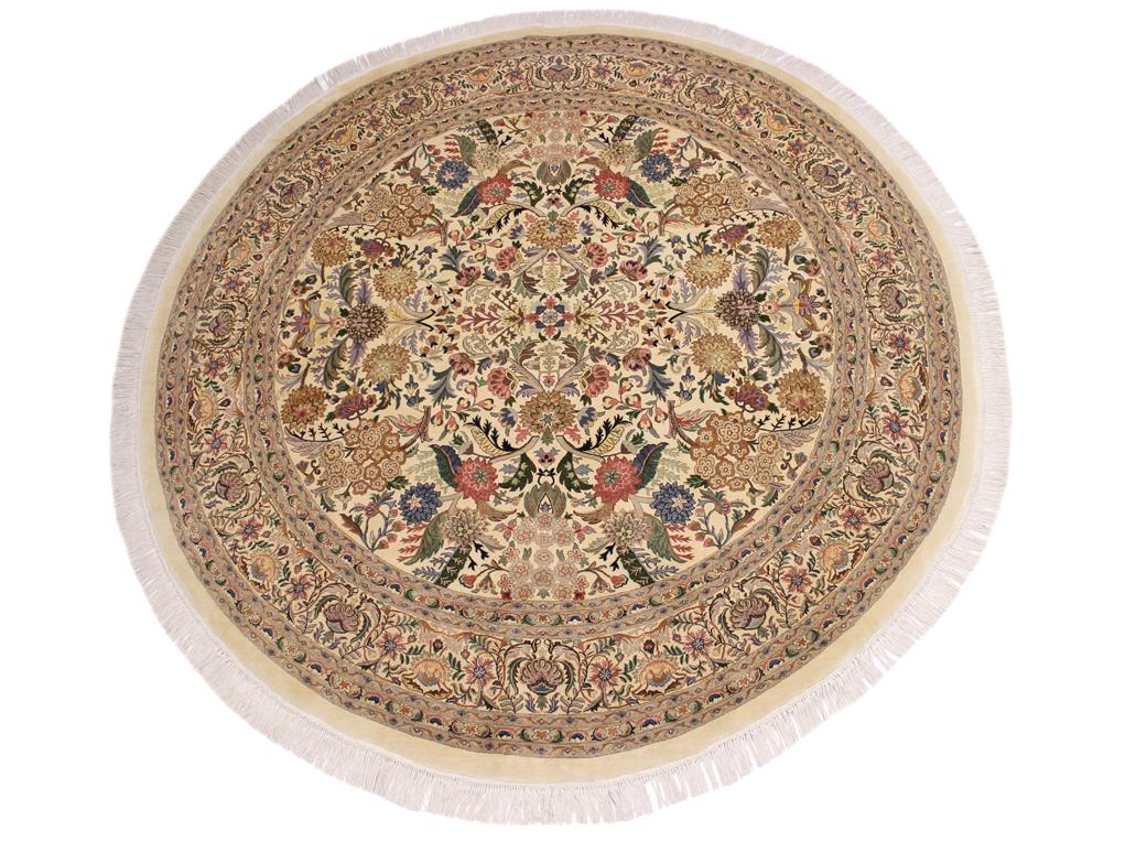 handmade Traditional Nagi Beige Pink Hand Knotted ROUND 100% WOOL area rug 9x9