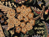 handmade Traditional Nagi Black Gray Hand Knotted ROUND 100% WOOL area rug 9x9