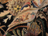 handmade Traditional Nagi Black Gray Hand Knotted ROUND 100% WOOL area rug 9x9