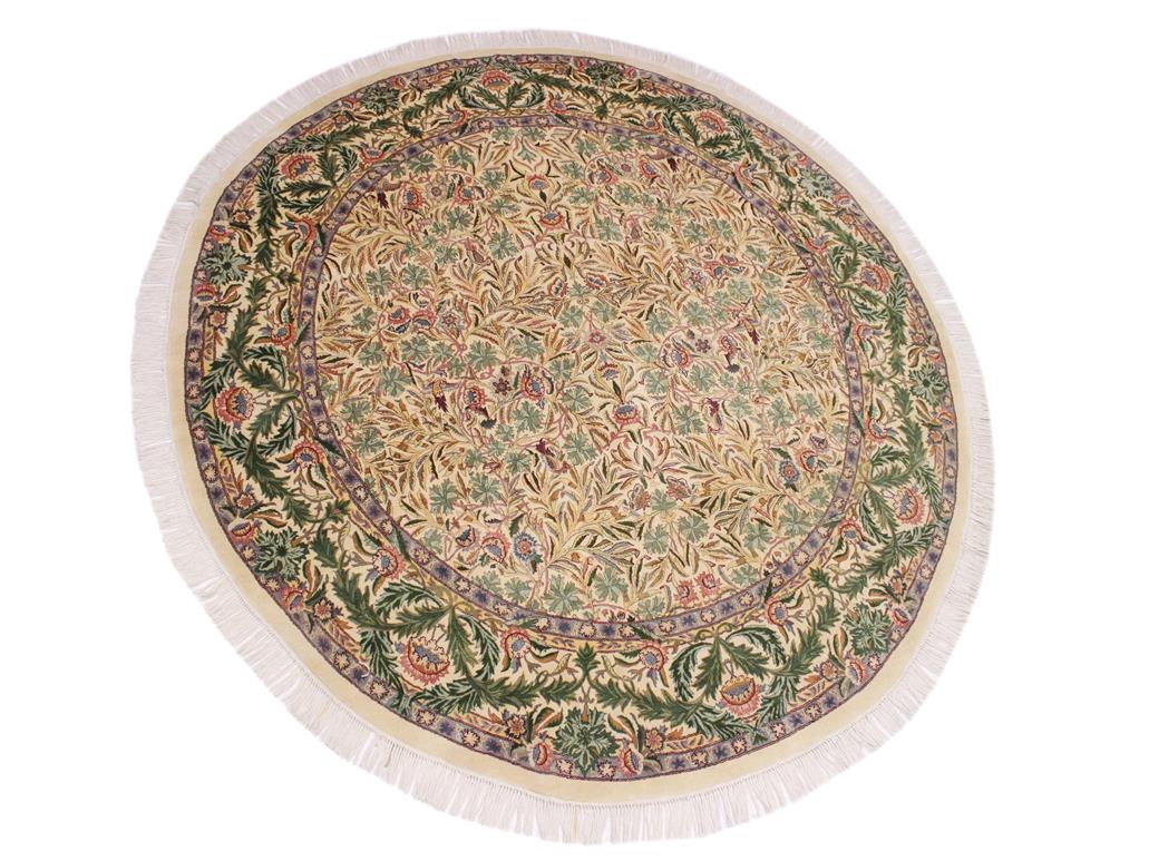 handmade Traditional Imran Beige Green Hand Knotted ROUND 100% WOOL area rug 8x8