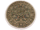 handmade Traditional Nagi Green Gray Hand Knotted ROUND 100% WOOL area rug 6x6