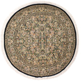 handmade Traditional Rimjim Black Grey Hand Knotted ROUND 100% WOOL area rug 8x8